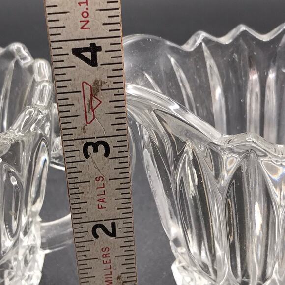 Vintage Indiana Glass Lotus Blossom Tulip Sugar Bowl & Creamer Set 1007 Clear - Picture 9 of 12